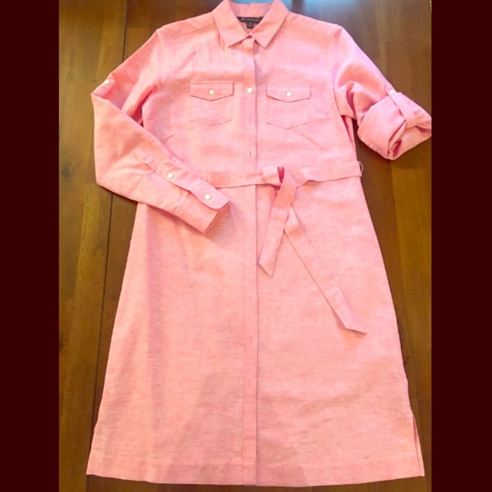 Brand New !! Brooks Brothers Pink Collared Dress